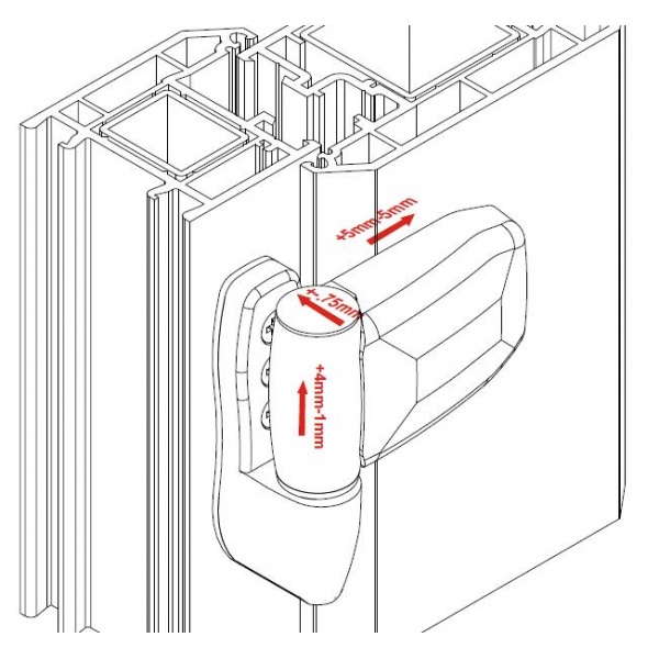Upvc Nexus 100mm 3D Flag Hinge